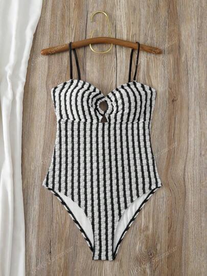 مايوه حريمي قطعة واحدة بدلة سباحة أنيقة محافظة من قطعة واحدة للنساء ، ذات كتف واحد وأقماع من نسيج خاص لحفلات الشاطئ والحمام