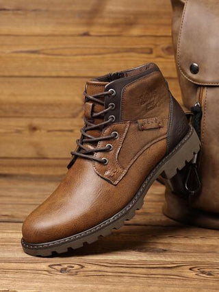 Mioeert بوت تكتيكية للرجال مزودة بسحّاب جانبي ، بوت بسيطة للدراجات النارية ، بوت كاجوال للرجال ذات سحّاب ، بوت شوكا ذات موضة للرجال