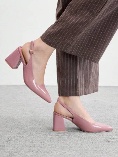 CUCCOO BIZCHIC كعب مربع نسائي بفتحة أمامية بسيط كلاسيكي، باللون البنفسجي فاتح، مناسب للذهاب للعمل والمواعدة والحفلات والعطلات والزفاف