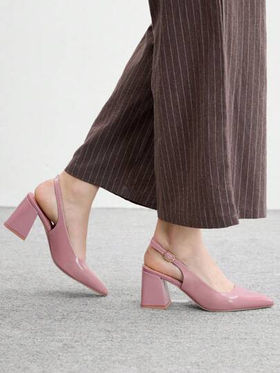 CUCCOO BIZCHIC كعب مربع نسائي بفتحة أمامية بسيط كلاسيكي، باللون البنفسجي فاتح، مناسب للذهاب للعمل والمواعدة والحفلات والعطلات والزفاف