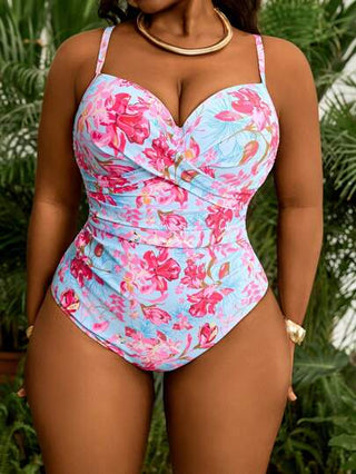 Swim Vcay 1 قطعة زي سباحة واحد للنساء المليئات عشوائي الطباعة كاجوال