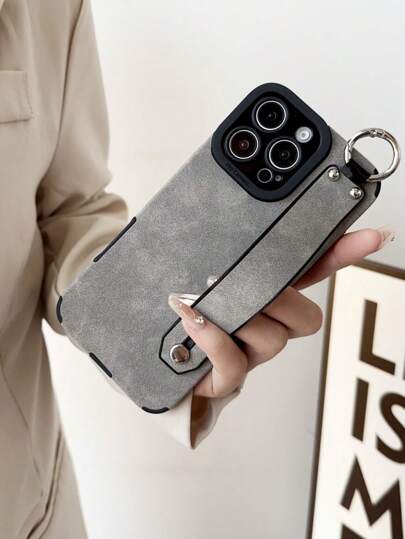 سلسلة مفاتيح ، سيور رقبة جلد صناعي فاخر قابل للتخصيص، حالة معصم للهاتف متوافقة مع آيفون 16 15 14 بلس 13 12 11 برو ماكس وتحمي العدسة