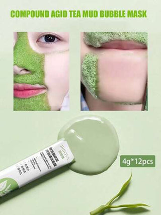 36 قطعة قناع تنظيف الوجه المركبة من طين الفقاعات 4 جرام*12، خاصية الترطيب العميق، فعالية عالية للترطيب، التفتيح، الإحكام، تهدئة البشرة الجافة، تعزيز مرونة البشرة
