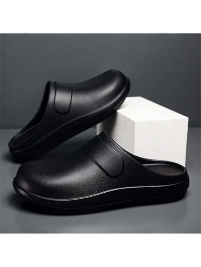 أحذية عمل مقاومة للماء وإنزلاق للرجال، أحذية طهي، أحذية عمل سوداء مقاومة للماء