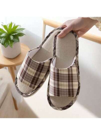 نعال كتان مفتوحة الأصبع، سوليد ناعم موديل 2025 الجديد، أحذية منزلية رخيصة مريحة ومانعة للانزلاق، للاستخدام اليومي/المكتبي الداخلي