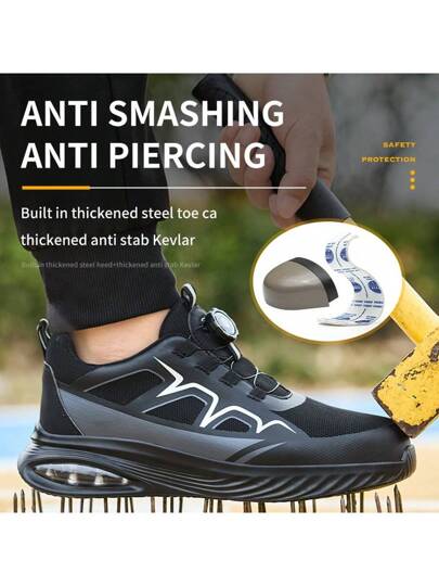 أحذية أمان جديدة مانعة للتسلل وللصدمات مع غطاء معدني للأصابع للرجال والنساء، أحذية عمل خفيفة الوزن وعصرية، نفاذة وقابلة للتنفس
