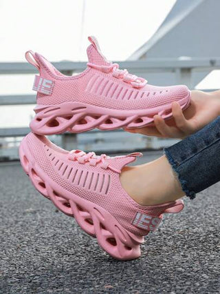 أحذية رياضية خفيفة الوزن وقابلة للتنفس للأزواج موديل ربيع/صيف 2025، أحذية رياضية وكاجوال للخارج للركض والتنزه، قاعدة من المطاط المفتول، مانعة للانزلاق، ناعمة ومريحة، بتصميم غير متماثل عشوائي