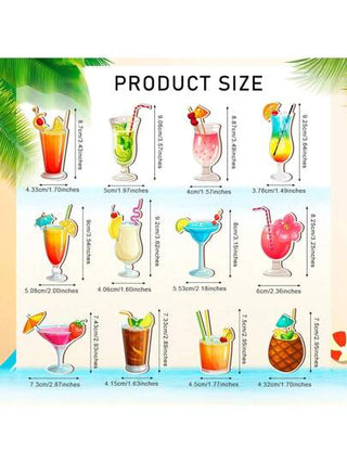 12 قطعة / 24 قطعة / 36 قطعة زخارف شجرة عيد الميلاد الخشبية ذات طبعات شواطئ استوائية معلقة بخيط، مناسبة لتوريدات حفلات هاواي؛ مطبوعة بعناصر صيفية، ملونة وكيوت ولطيفة، يمكن استخدامها لزينة المنزل، المكتب، حمام السباحة أو أنشطة خارجية أخرى في الصيف؛...