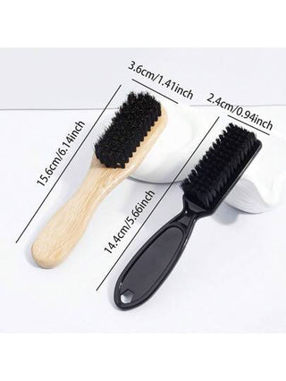 مجموعة مكونة من قطعتين: فرشاة لحية خشبية 1 ، فرشاة لحية بلاستيكية 1 ، فرشاة تنظيف للرجال للحية ، لإستخدام زيوت وبلسم الحية - رعاية أساسية للحية ، مشط فك التشابك ، أداة تصفيف