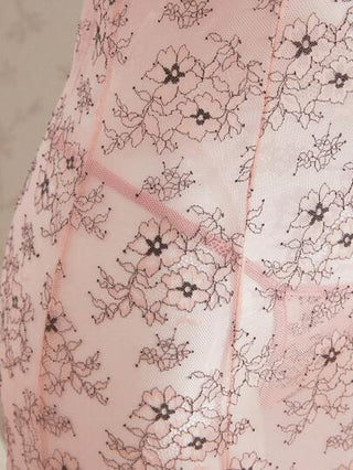 لانجيري حريمي FloralLove مجموعة من قطعتين للنساء تضم فستان فستان داخلي بفتحة جانبية عالية مزخرف بالدانتيل الأزهار وسروال داخلي