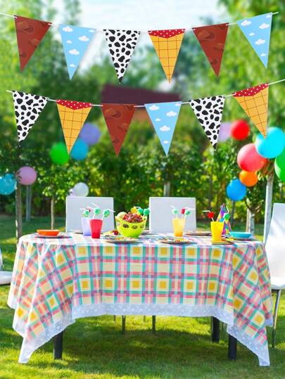 مجموعة لافتة ورقية ذات موضوع قصة كرتونية، السحب البيضاء الزرقاء، تصميم البقرة والرعاة، لافتة معلقة، زينة للمناسبات، إكسسوارات حفلة المزرعة، ديكور حفل استحمام الطفل والكشف عن نوعه، زينة عيد الميلاد، ديكور المنزل، إكسسوارات الحفلات