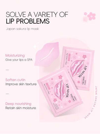 LAIKOU 3 قطع / 5 قطع / 10 قطع / 20 قطع / 60 قطع / 100 قطعة قناع شفاه مرطب بتصميم ساكورا من ليكو اليابانية 6 جرام، رعاية عميقة لترطيب وإصلاح الشفاه لجميع أنواع البشرة للنساء