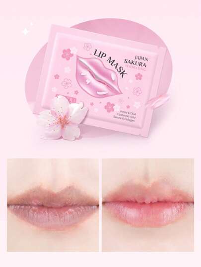 LAIKOU 3 قطع / 5 قطع / 10 قطع / 20 قطع / 60 قطع / 100 قطعة قناع شفاه مرطب بتصميم ساكورا من ليكو اليابانية 6 جرام، رعاية عميقة لترطيب وإصلاح الشفاه لجميع أنواع البشرة للنساء
