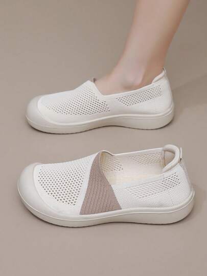 أحذية رياضية نسائية مريحة قابلة للتنفس من الشبكة، أحذية سهلة الارتداء ذات قاعدة ناعمة ومريحة، للصيف