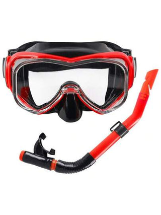 طقم معدات غطس للكبار يشمل قناع الغطس وأنبوب التنفس وقناع الغطس الكامل للوجه ونظارات الغطس المصنوعة من الزجاج المقسى للسباحة للكبار