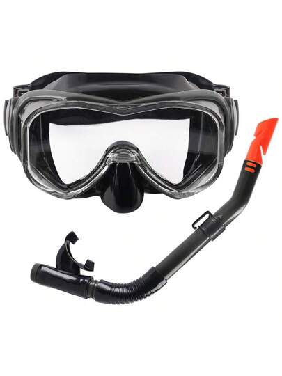 طقم معدات غطس للكبار يشمل قناع الغطس وأنبوب التنفس وقناع الغطس الكامل للوجه ونظارات الغطس المصنوعة من الزجاج المقسى للسباحة للكبار