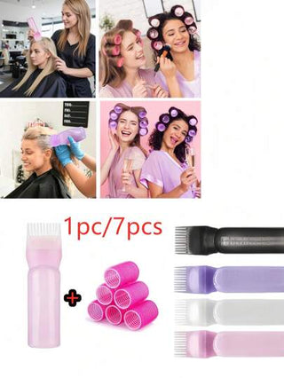 1 قطعة/7 قطع - أداة تطبيق شعر, أداة تطبيق زيت الشعر, أداة زجاجة صبغ, مع 6 مشابك شعر, مناسبة للشعر الطويل المستقيم والكثيف, غير مناسبة للشعر القصير، المتوسط، الرقيق، الناعم، المجعد