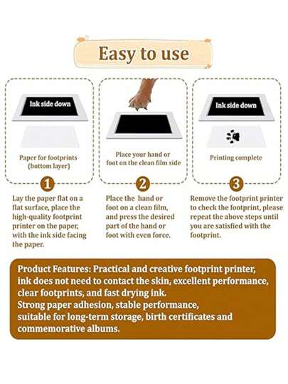 مجموعتان بصمة بصمة حيوان أليف، طقم بصمة يد وقدم بدون حبر، طقم بصمة أنف كلب، لوحة ختم بدون فوضى مع إطارات صور كتذكار لهواة الحيوانات الأليفة (لوحة الختم والطقم مزودان بلوحتين من الورق الأبيض ، الصور في المنتج لأغراض العرض فقط. بسبب الدفعات المختلفة ، قد تخ