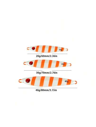 طُعم صيد السمك المعدني، مطبوع بأعين ثلاثية الأبعاد، عالي الغوص، مناسب لصيد في المياه المالحة من الشاطئ، جسم من الرصاص، عاكس لأشعة فوق البنفسجية، خطاف حاد، أوزان متعددة (20 جم / 30 جم / 40 جم) - مثالي لعيد الشكر، عيد الميلاد، عيد الهالوين، رأس السنة، عيد ا