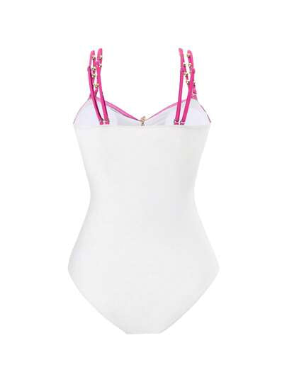 Swim Oasis ملابس سباحة من قطعة واحدة مع تنورة مقاس كبير مجموعة 2 قطعة، زينة نجوم البحر معدنية متعددة الألوان ، تصميم بسيط،إطلالة صيفية على الشاطئ إيبيزا للنساء