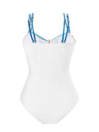 Swim Oasis بدلة سباحة قطعة واحدة، مقاس كبير، مجموعة من قطعتين مزينة بزخارف نجوم البحر المعدنية، بتصميم بسيط، مناسبة للاستخدام اليومي والصيف والعطلات على الشاطئ، للنساء