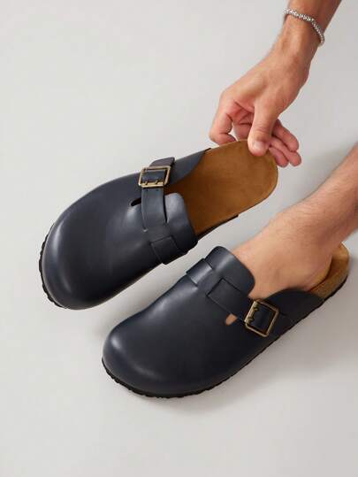 SHUZIA جزم كلوج للرجال بنعل فلّين مريح ومثبت بحذاء من الحرف الشريف، وبأصبع قدم مستدير