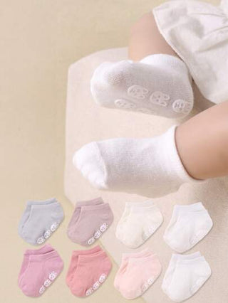 مجموعة من 8 أزواج من جوارب الأطفال- تصميم دب جميل - جوارب أرضية مزينة بنقاط مانعة لالانزلاق، مناسبة بشكل رائع للباس اليومي والمناسبات للأطفال الصغار والمواليد الجدد