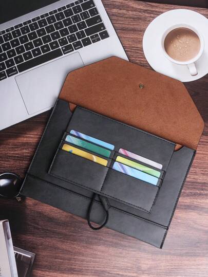 KAIDUCH أكياس الكمبيوتر من الجلد الصناعي، حقائب الكمبيوتر اللوحي / المحمول، حافظة ملفات A4 ذات سعة كبيرة، محفظة الأعمال الرسمية