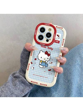 Sanrio غطاء هاتف سيليكون ناعم بتصميم الشخصية الكرتونية 'هالو كيتي' متوافق مع أجهزة 16 برو ماكس، 13، 15 بلس، 14
