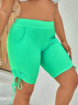 SHEIN Swim Curve قطعة سفلية من البكيني بسحاب أنيقة للنساء بمقاسات كبيرة