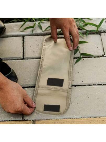 قطعة واحدة من حقيبة تخزين أوتاد خيمة من قماش أكسفورد خاكي مقاوم للماء مغلقة بشريط إغلاق للحصى والحلقات - أدوات خارجية محمولة، أوتاد خيمة وأدوات، منظم إكسسوارات التخييم