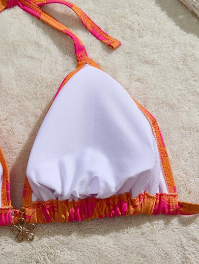 Swim Mod مجموعة من 3 قطع للنساء ذوات الأحجام الكبيرة، بكوميز زهري والبرقع وتنورة، بدلة السباحة للشاطئ