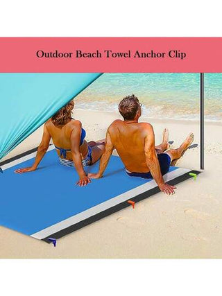 4 قطع/مجموعة مشابك منشفة شاطئية، مشابك فرش التخييم، مشابك ديكورية للخارج لعقد المفارش وحجز المناشف، مشابك ملابس، مشابك خيمة، دبابيس تثبيت المفارش والمناشف البحرية