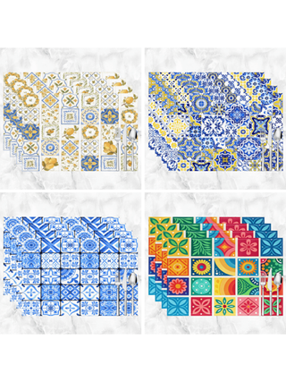 1 قطعة/4 قطع/6 قطع من وسادات المائدة المطبوعة بطراز قديم على قماش الكتان ، مناسبة لطاولة الطعام، وملائمة لجميع المواسم ، وسادات طاولة قابلة للغسل حديثة ، ديكور المنزل ، أدوات مائدة ، طاولة المطبخ ، زينة الحفلات ، هدية مثالية