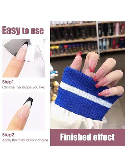 1 عبوة قوالب حافة الفرنسية قاطع خط الابتسامة من الصلب اللامع، أداة جديدة لفن الأظافر DIY ديكورات لوحة وحدة قاطع جيل