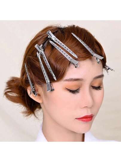 5 قطع / 10 قطع / 20 قطع / 30 قطعة كبس الضفائر ؛ مشابك شعر معدنية ملتوية احترافية - جهاز إصلاح وتثبيت الشعر الكثيف ذي الجودة العالية لصالونات الحلاقة، مناسب للتنسيق والقص والتصفيف - سهل الاستخدام، ولطيف على الشعر