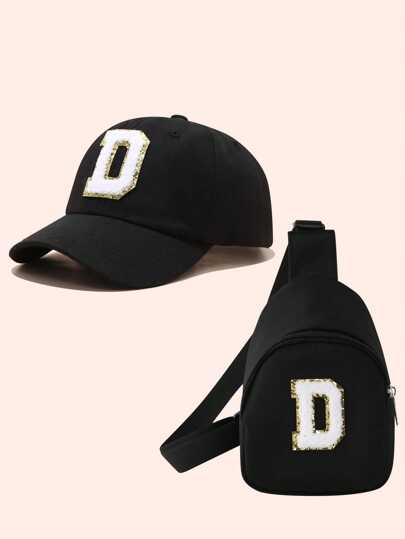مجموعة من قطعتين تتكون من قبعة بيسبول للأولاد باللون الأحادي مع طبعات بحرف 26 و شاحنة والحقيبة الصغيرة للفتيات، حقيبة صغيرة خفيفة محمولة لتخزين العملات، مناسبة للحماية من أشعة الشمس لأغراض خارجية يومية