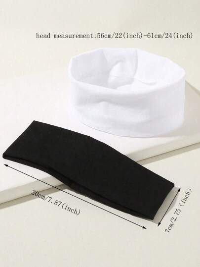 2 قطعة شريط رياضي عريض أحادي اللون بسيط للأطفال، ماص للعرق ومضاد للتساقط، مناسب للاستخدام اليومي العادي