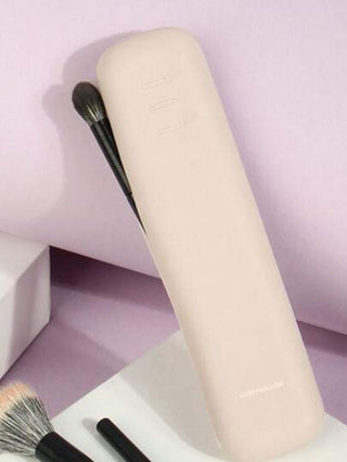 قطعة واحدة من أنبوب تخزين فرشاة مكياج محمول، ذو لمعان عالي، مقاوم للماء للسفر والتخييم، حامل فرشاة مكياج لأحمر الشفاه وأقلام الحواجب