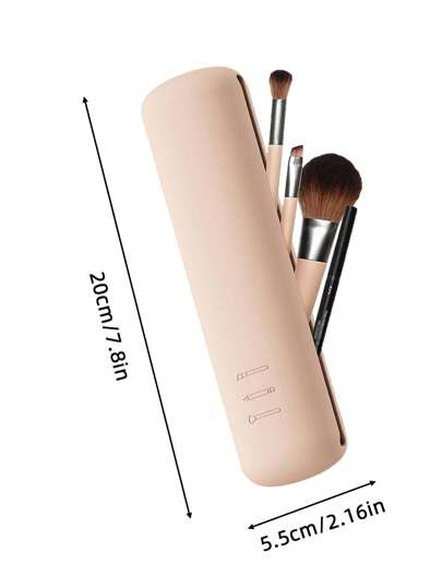 قطعة واحدة من أنبوب تخزين فرشاة مكياج محمول، ذو لمعان عالي، مقاوم للماء للسفر والتخييم، حامل فرشاة مكياج لأحمر الشفاه وأقلام الحواجب