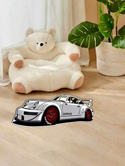 سجادة أرضية لسيارات السباق عالية الجودة، سماكة 6مم بوزن 1000 جرام، من ألياف البوليستر مانعة للانزلاق، بتصميم أبيض وأسود، مناسبة لديكور غرفة النوم والصالون، ديكور غرفة بطراز رياضي ، سجادة، سجادة أرضية للسيارة، ديكور غرفة النوم، ديكور الغرفة ، سجادة صغيرة