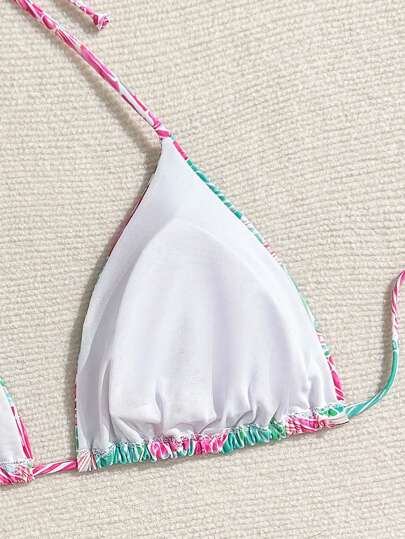 Swim Vcay بيكيني سيدات بطبعة الصدفة بياقة حلقة كبار الحجوم