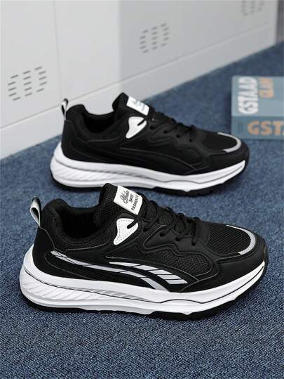 حذاء رجالي غير رسمي طراز جديد لعام 2025، موضة شبكة تنفس خفيف الوزن , سوليد ناعم، مناسب للجري والسفر والتسوق والمواعيد