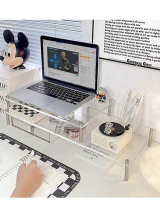 أثاث مكتبي 1 قطعة حامل شفاف من الاكريليك لارتفاع جهاز الكمبيوتر المحمول /الشاشة 30/40/50سم، حامل مرتفع لجهاز عرض الكمبيوتر المكتبي، لوازم مدرسية، العودة إلى المدرسة