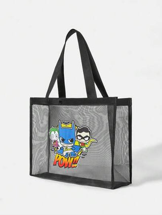 BATMAN X حقيبة كرتونية سوداء أنيقة للنساء