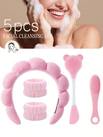مجموعة أداة تنظيف الوجه 12 قطعة / 5 قطع / 3 قطع ، مجموعة مكياج ، مجموعة روتين العناية بالبشرة قبل النوم ، مجموعة فرشاة قناع تجميل تنظيف عميق ، شريط رأس ناعم ، فرشاة تقشير ، فرشاة تفصيل السيليكون للوجه ، أداة العناية بالبشرة محمولة مع حقيبة أدوات التجميل