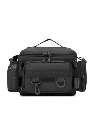 حقيبة أدوات صيد السمك مصنوعة من قماش أكسفورد مقاوم للماء ، لها جيوب متعددة لحمل علب الطعم والخيط ولفائف السنارة، حقيبة ظهر لتخزين أدوات الصيد