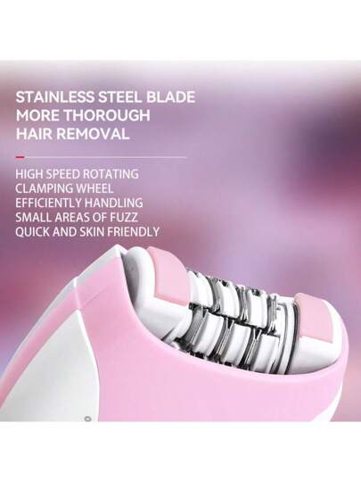 Kemei إبيلاتور KM-188 للنساء بسرعتين وإضاءة LED ، إزالة شعر الوجه المحمول للنساء ، إبيلاتور قابل للتعديل لإزالة شعر الوجه ، إزالة شعر الوجه الناعمة للنساء للوجه والشفاه والذراعين والإبطين والساقين والبكيني ، USB من النوع C