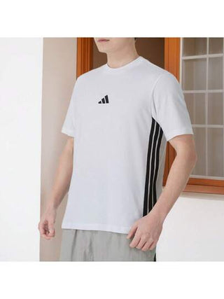 Adidas تي شيرت قصير الأكمام رجالي M 3S SJ T، لباس رياضي مريح وعادي للجري واللياقة البدنية