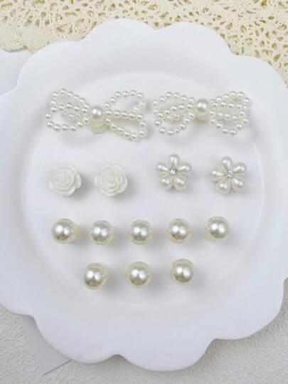 14 قطعة زخرفة سحرية شكل فراشة وردة اللؤلؤ الاصطناعي ديكور أحذية للموضة DIY ، هدية عيد